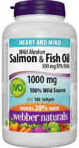 Webber Naturals Omega 3 s rybac&#xED;m a lososov&#xFD;m olejom 1000mg (300mg EPA/DHA) 180 ta...