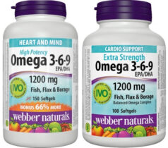 Webber Naturals Omega 3-6-9 1200mg 150 kaps&#xFA;l