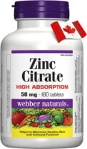 Webber Naturals Zinok Webber Naturals 50mg 180 tabliet citr&#xE1;t